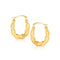 10k Yellow Gold Oval Twist Hoop Earrings